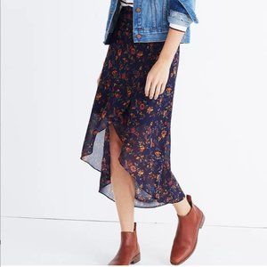 Faux-Wrap Midi Skirt in Climbing Vine